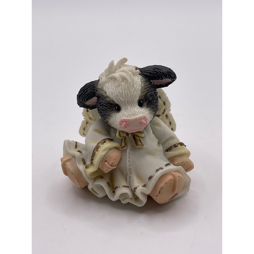 Enesco Mary's Moo Moos Angel Cow Figurine Mary Rhyner-Nadig Black White 372471
